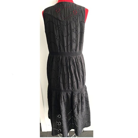 Femme By Design Black Cotton Dress Sz M - Picture 2 of 7